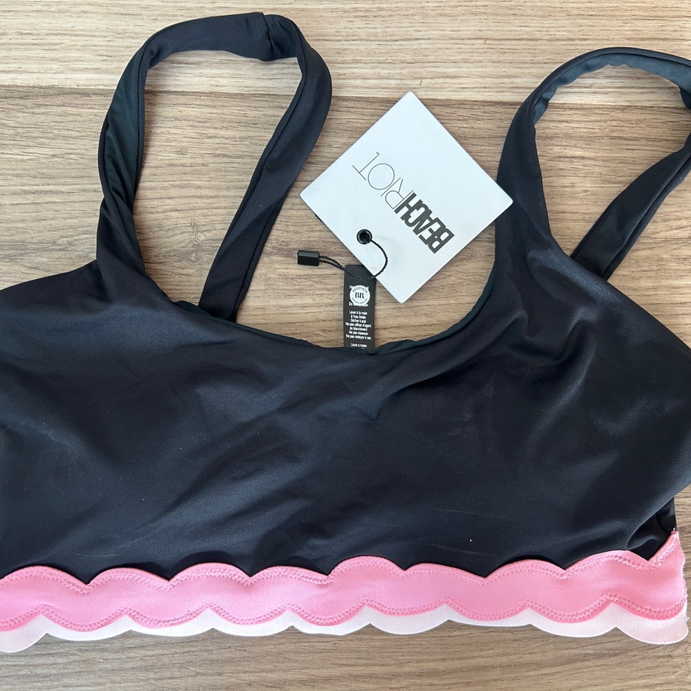 Beach Riot Marin Bikini Top Sweet Berry Wave, M, NWT - Picture 4 of 8